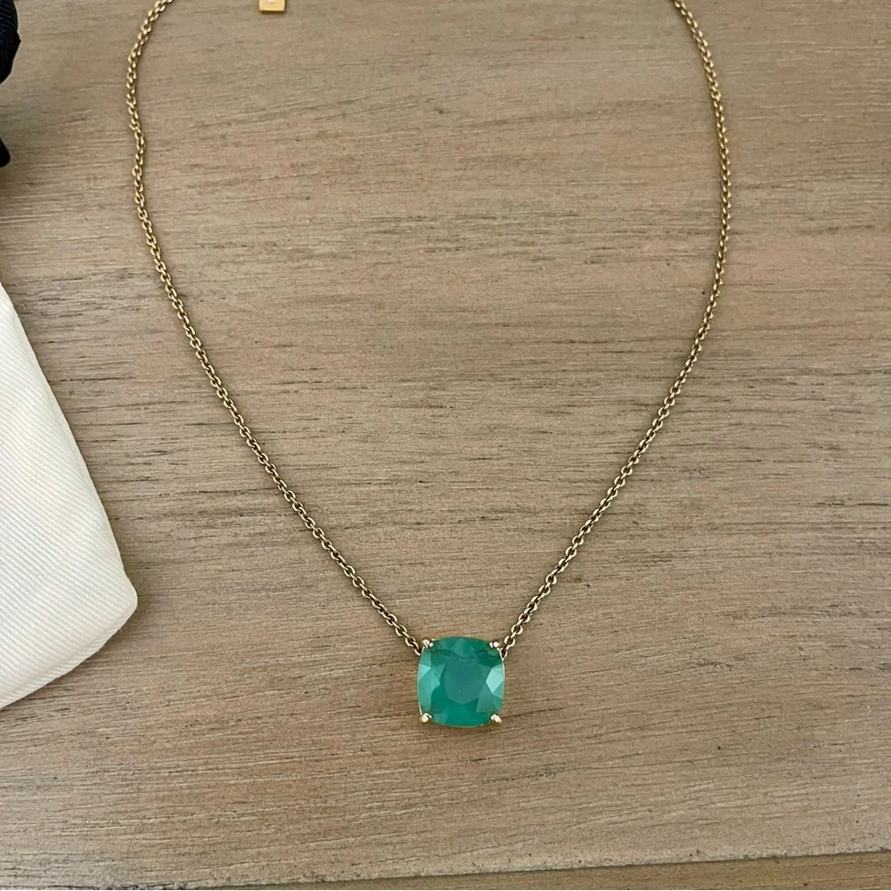 Kate Spade Blue Green New York Cause A Stir Stone Pendant Necklace - Picture 5 of 5